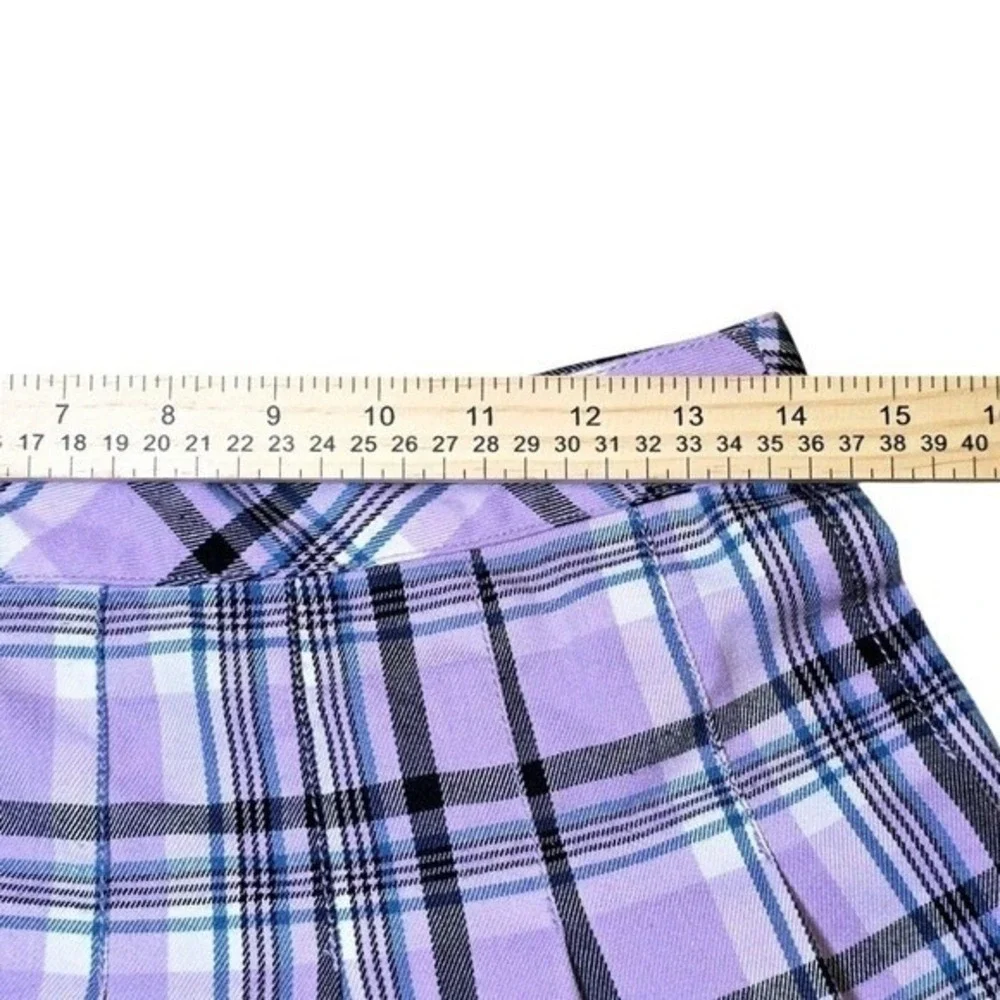 Lavender‎ Plaid Pleated Mini Skirt Mamba Jeans  Purple Checkered Size M Y2K